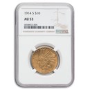 1914-S $10 Indian Gold Eagle AU-53 NGC