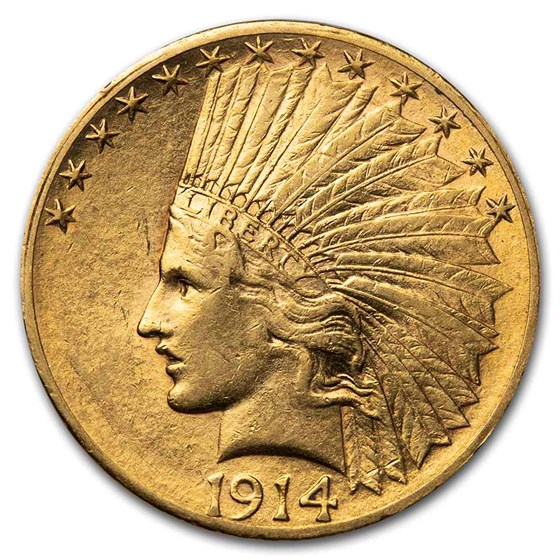 1914-S $10 Indian Gold Eagle AU 1914-S $10 Indian Gold Eagle AU