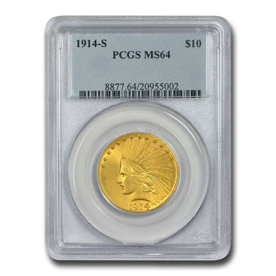 1914-S $10 Indian Gold Eagle MS-64 PCGS 1914-S $10 Indian Gold Eagle MS-64 PCGS