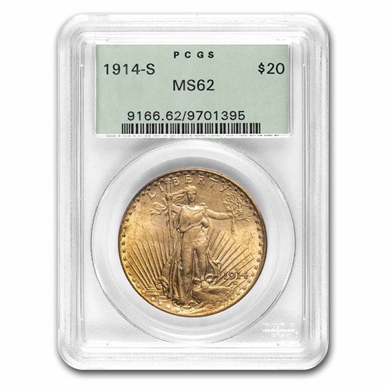 1914-S $20 Saint-Gaudens Gold Double Eagle MS-62 PCGS (OGH) 1914-S $20 Saint-Gaudens Gold Double Eagle MS-62 PCGS (OGH)