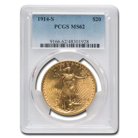 1914-S $20 Saint-Gaudens Gold Double Eagle MS-62 PCGS 1914-S $20 Saint-Gaudens Gold Double Eagle MS-62 PCGS