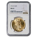 1914-S $20 Saint-Gaudens Gold Double Eagle MS-63 NGC