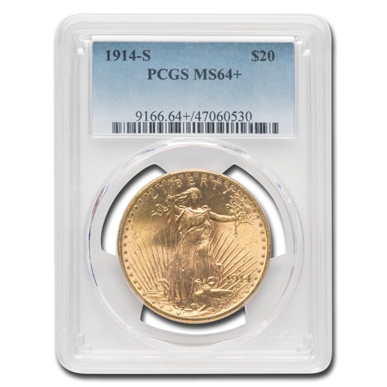 1914-S $20 Saint-Gaudens Gold Double Eagle MS-64+ PCGS 1914-S $20 Saint-Gaudens Gold Double Eagle MS-64+ PCGS