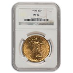 1914-S $20 St Gaudens Gold Double Eagle MS-62 NGC