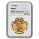 1914-S $20 St Gaudens Gold Double Eagle MS-65+ NGC