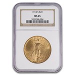 1914-S $20 St Gaudens Gold Double Eagle MS-65 NGC