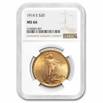 1914-S $20 St Gaudens Gold Double Eagle MS-66 NGC