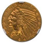 1914-S $5 Indian Gold Half Eagle MS-63 NGC (Green Label)