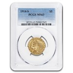 1914-S $5 Indian Gold Half Eagle MS-63 PCGS