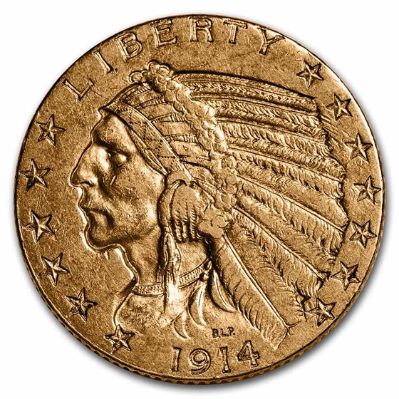 1914-S $5 Indian Gold Half Eagle XF 1914-S $5 Indian Gold Half Eagle XF