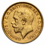1914-S Australia Gold 1/2 Sovereign AU