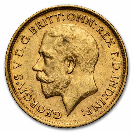 1914-S Australia Gold 1/2 Sovereign AU