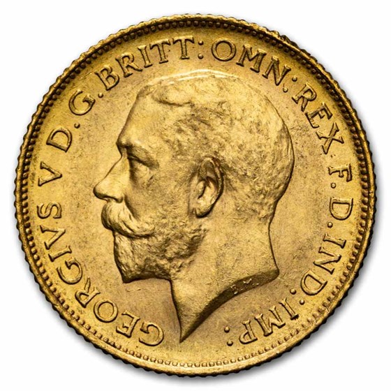 1914-S Australia Gold 1/2 Sovereign BU