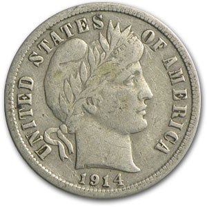 1914-S Barber Dime Fine