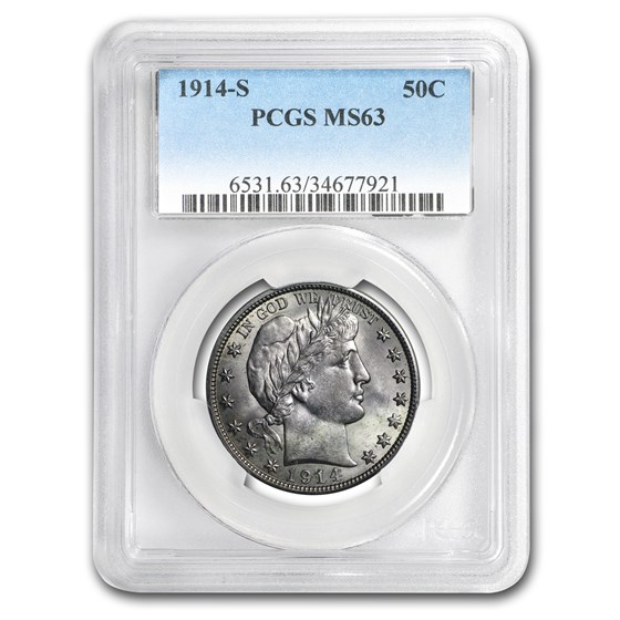 1914-S Barber Half Dollar MS-63 PCGS 1914-S Barber Half Dollar MS-63 PCGS