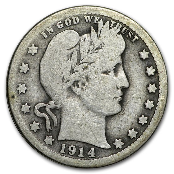 1914-S Barber Quarter Good 1914-S Barber Quarter Good