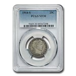 1914-S Barber Quarter VF-30 PCGS
