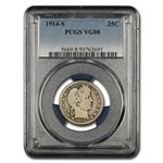 1914-S Barber Quarter VG-8 PCGS