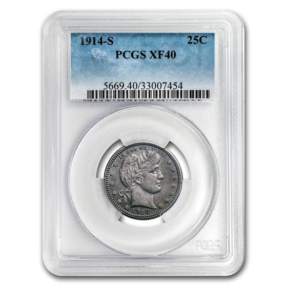 1914-S Barber Quarter XF-40 PCGS 1914-S Barber Quarter XF-40 PCGS