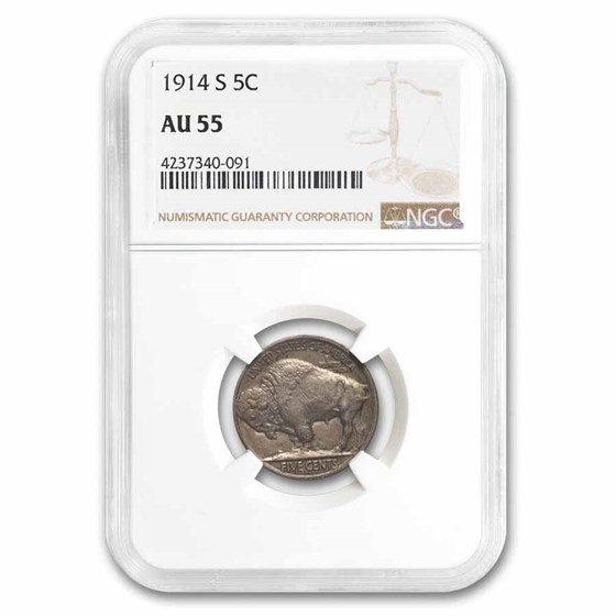 1914-S Buffalo Nickel AU-55 NGC 1914-S Buffalo Nickel AU-55 NGC