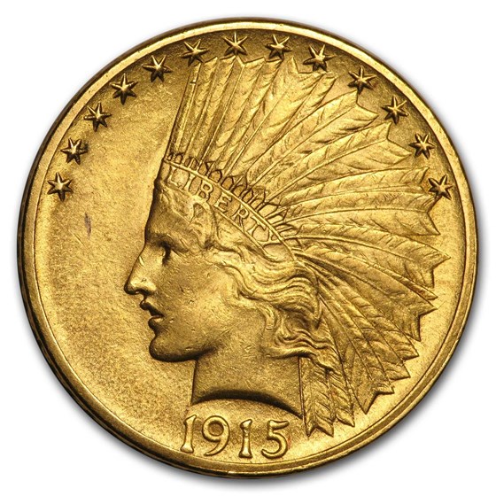 1915 $10 Indian Gold Eagle AU