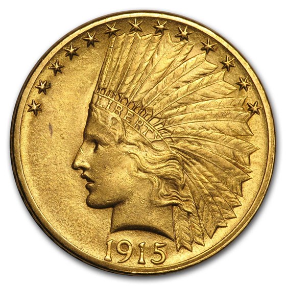 1915 $10 Indian Gold Eagle AU 1915 $10 Indian Gold Eagle AU