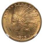 1915 $10 Indian Gold Eagle MS-62 NGC