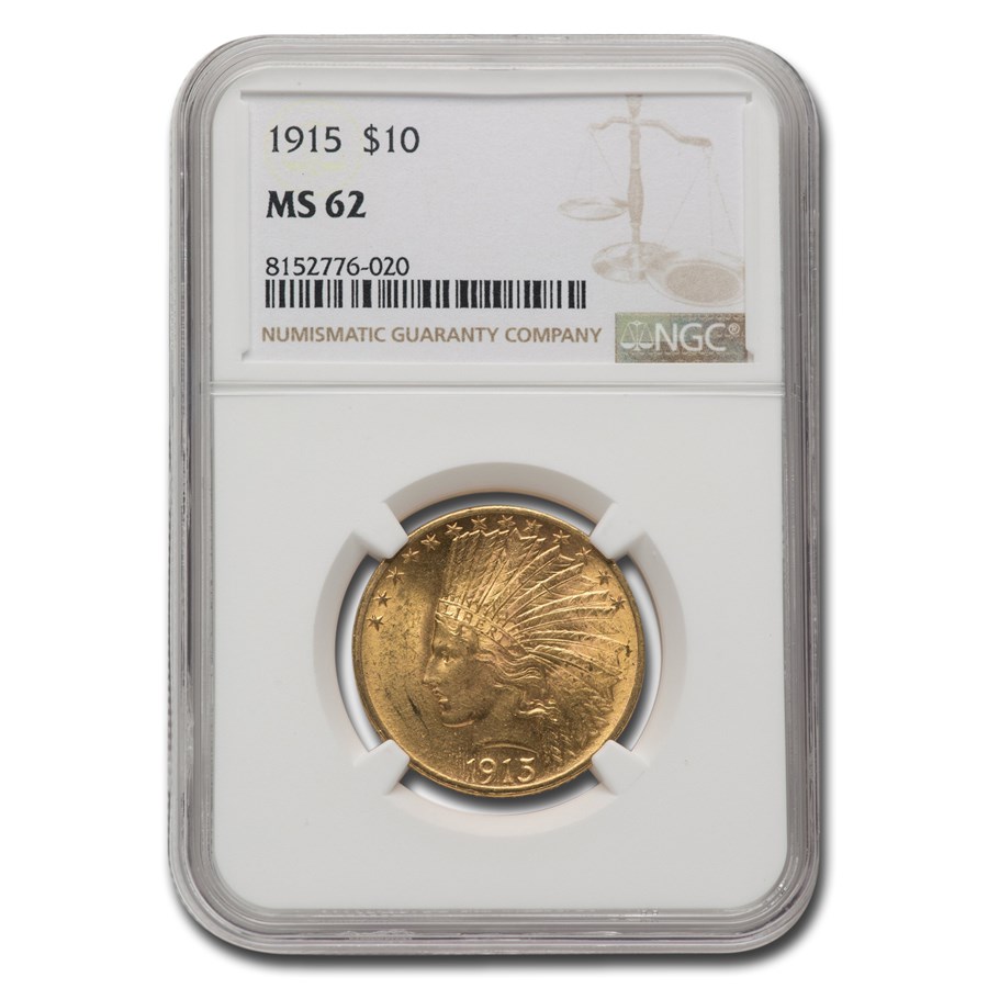1915 $10 Indian Gold Eagle MS-62 NGC