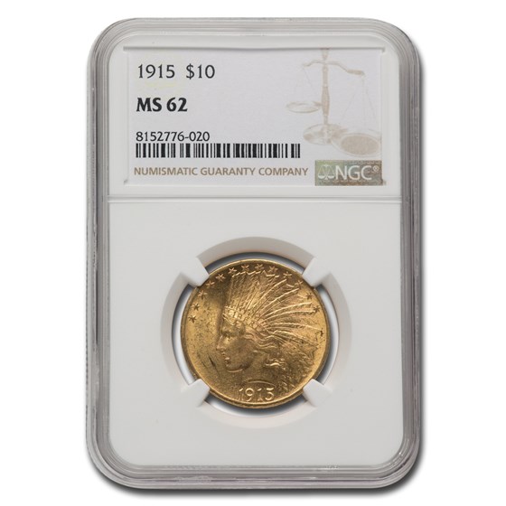 1915 $10 Indian Gold Eagle MS-62 NGC 1915 $10 Indian Gold Eagle MS-62 NGC