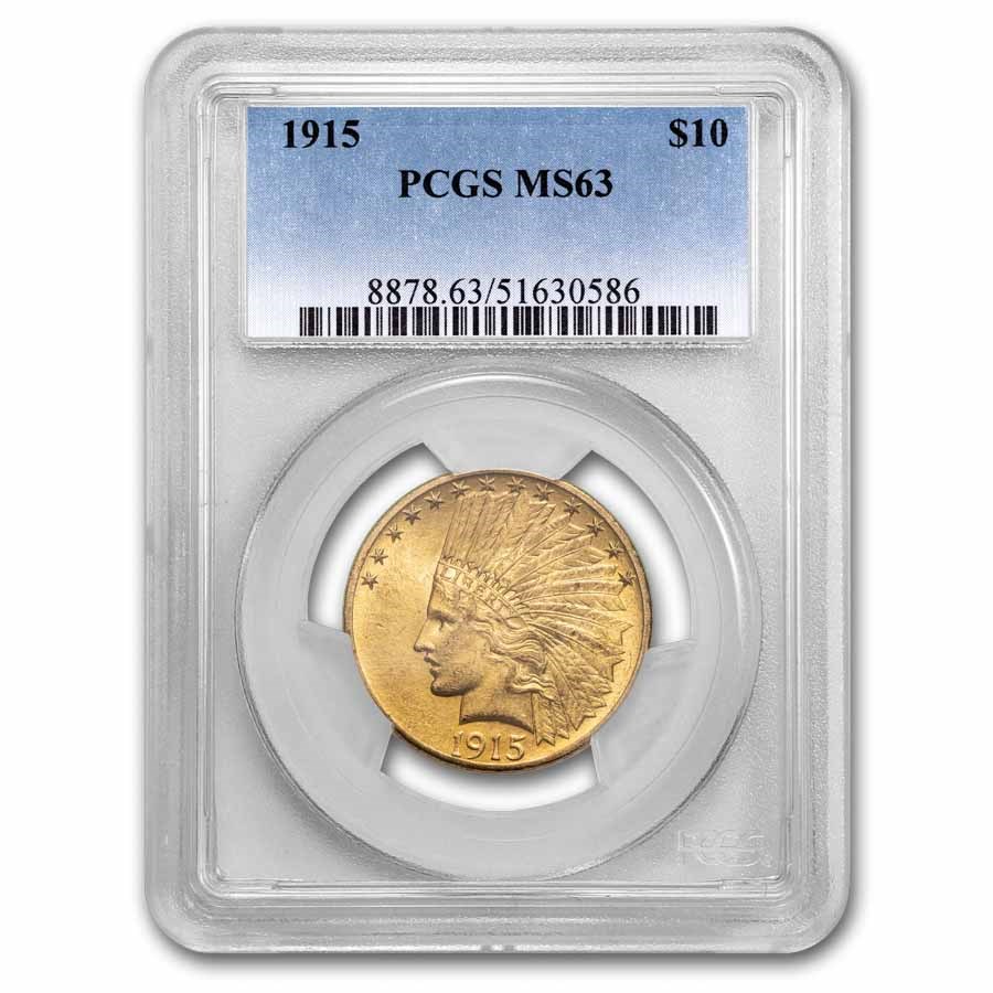 1915 $10 Indian Gold Eagle MS-63 PCGS