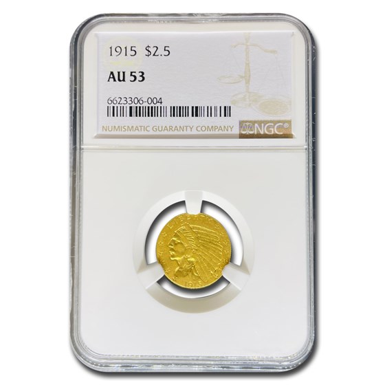1915 $2.50 Indian Gold Quarter Eagle AU-53 NGC