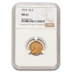 1915 $2.50 Indian Gold Quarter Eagle MS-61 NGC