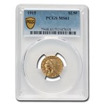 1915 $2.50 Indian Gold Quarter Eagle MS-61 PCGS