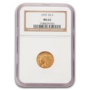 1915 $2.50 Indian Gold Quarter Eagle MS-62 NGC