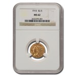 1915 $2.50 Indian Gold Quarter Eagle MS-62 NGC