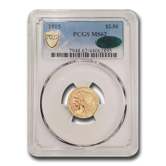 1915 $2.50 Indian Gold Quarter Eagle MS-62 PCGS CAC 1915 $2.50 Indian Gold Quarter Eagle MS-62 PCGS CAC