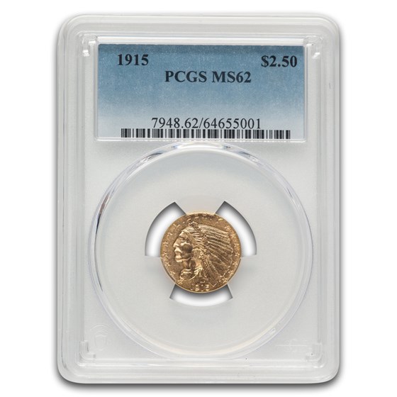 1915 $2.50 Indian Gold Quarter Eagle MS-62 PCGS