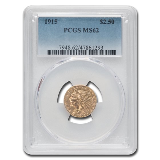 1915 $2.50 Indian Gold Quarter Eagle MS-62 PCGS