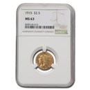 1915 $2.50 Indian Gold Quarter Eagle MS-63 NGC