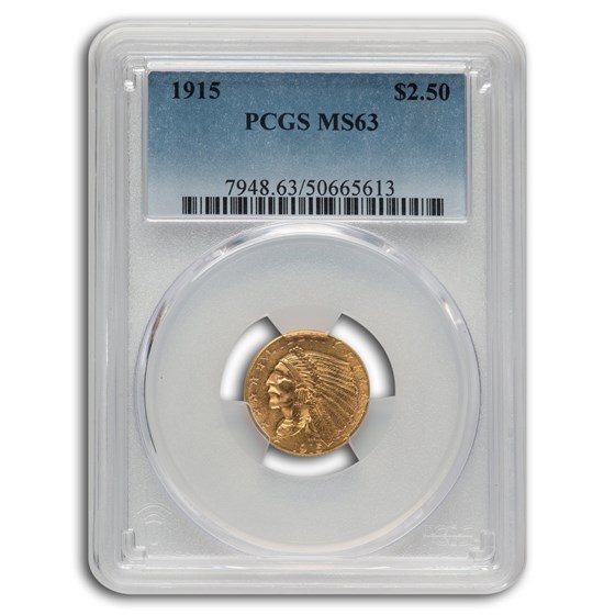 1915 $2.50 Indian Gold Quarter Eagle MS-63 PCGS 1915 $2.50 Indian Gold Quarter Eagle MS-63 PCGS