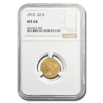 1915 $2.50 Indian Gold Quarter Eagle MS-64 NGC
