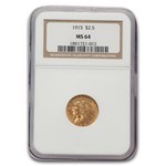 1915 $2.50 Indian Gold Quarter Eagle MS-64 NGC