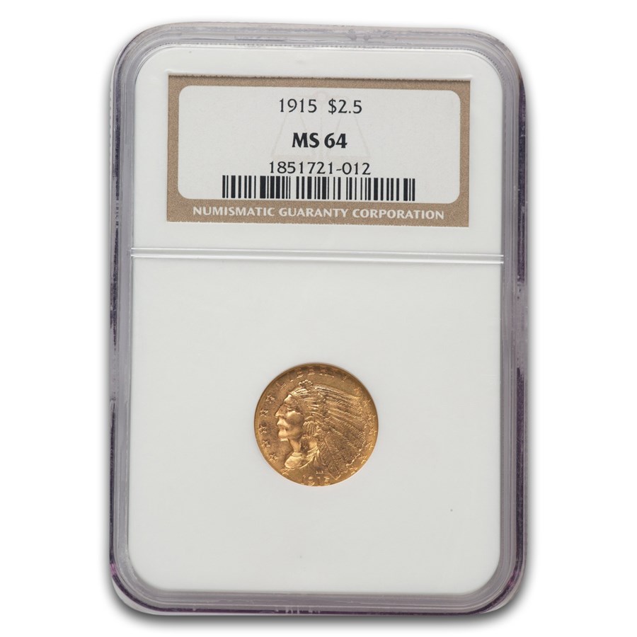 1915 $2.50 Indian Gold Quarter Eagle MS-64 NGC