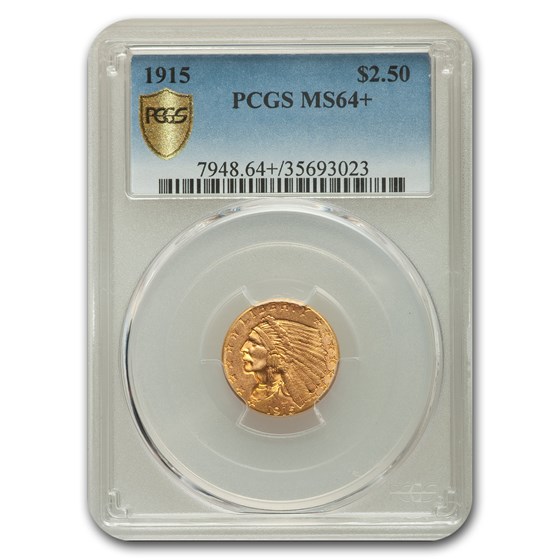 1915 $2.50 Indian Gold Quarter Eagle MS-64+ PCGS 1915 $2.50 Indian Gold Quarter Eagle MS-64+ PCGS