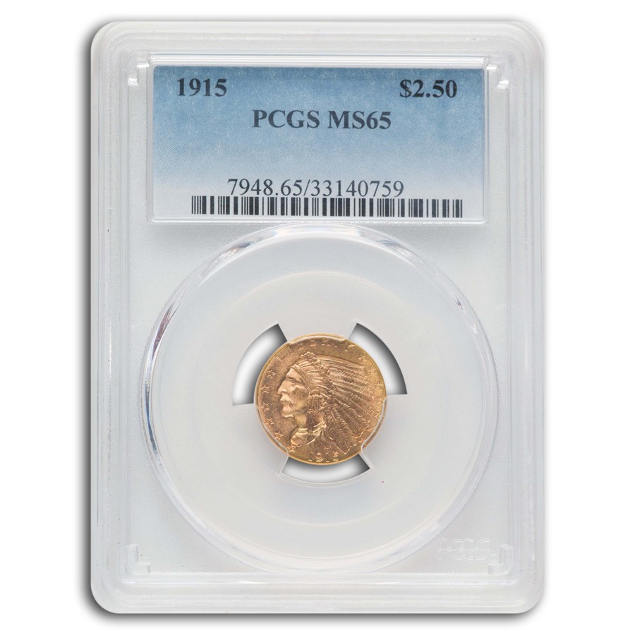 1915 $2.50 Indian Gold Quarter Eagle MS-65 PCGS