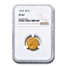 1915 $2.50 Indian Gold Quarter Eagle PF-67 NGC