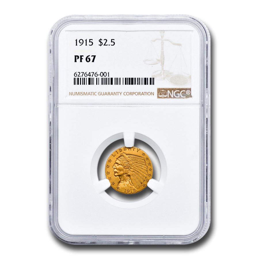 1915 $2.50 Indian Gold Quarter Eagle PF-67 NGC