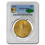 1915 $20 Saint-Gaudens Gold Double Eagle MS-65 PCGS CAC