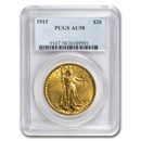 1915 $20 St Gaudens Gold Double Eagle AU-58 PCGS