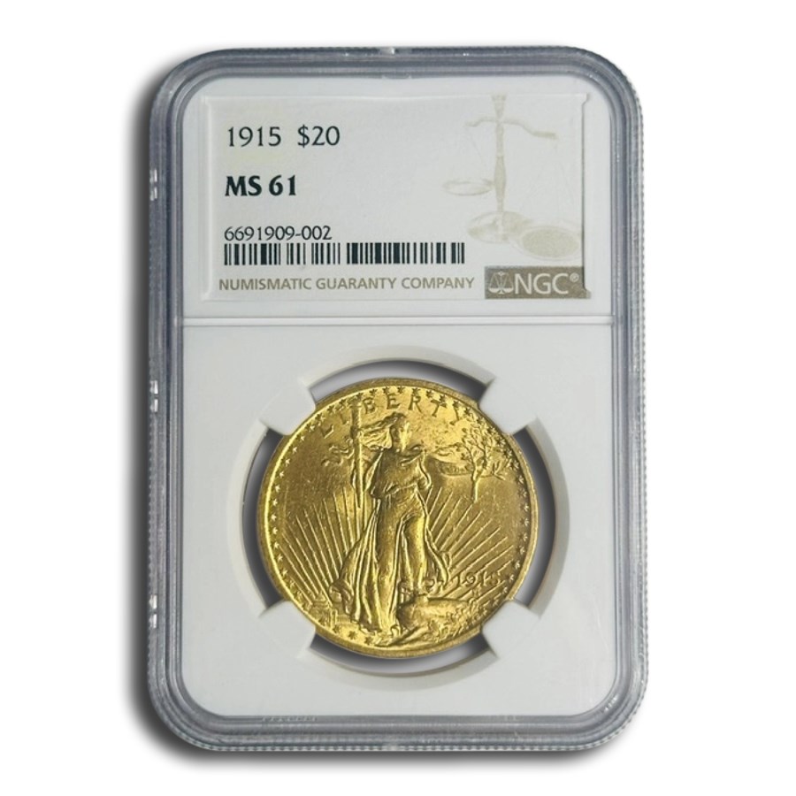 1915 $20 St Gaudens Gold Double Eagle MS-61 NGC